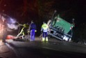 Container LKW umgestuerzt Koeln Brueck Bruecker- Dellbruecker Mauspfad P173